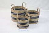 rush rope&paper cord  storage basket