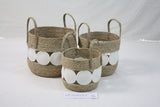 straw rope and cotton cord storage basket