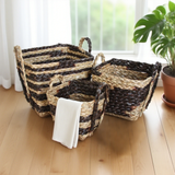 rush braid storage basket